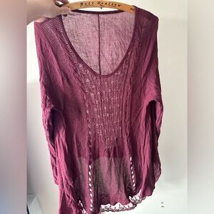 Made in Italy Elegant Burgundy Knit Women's Top